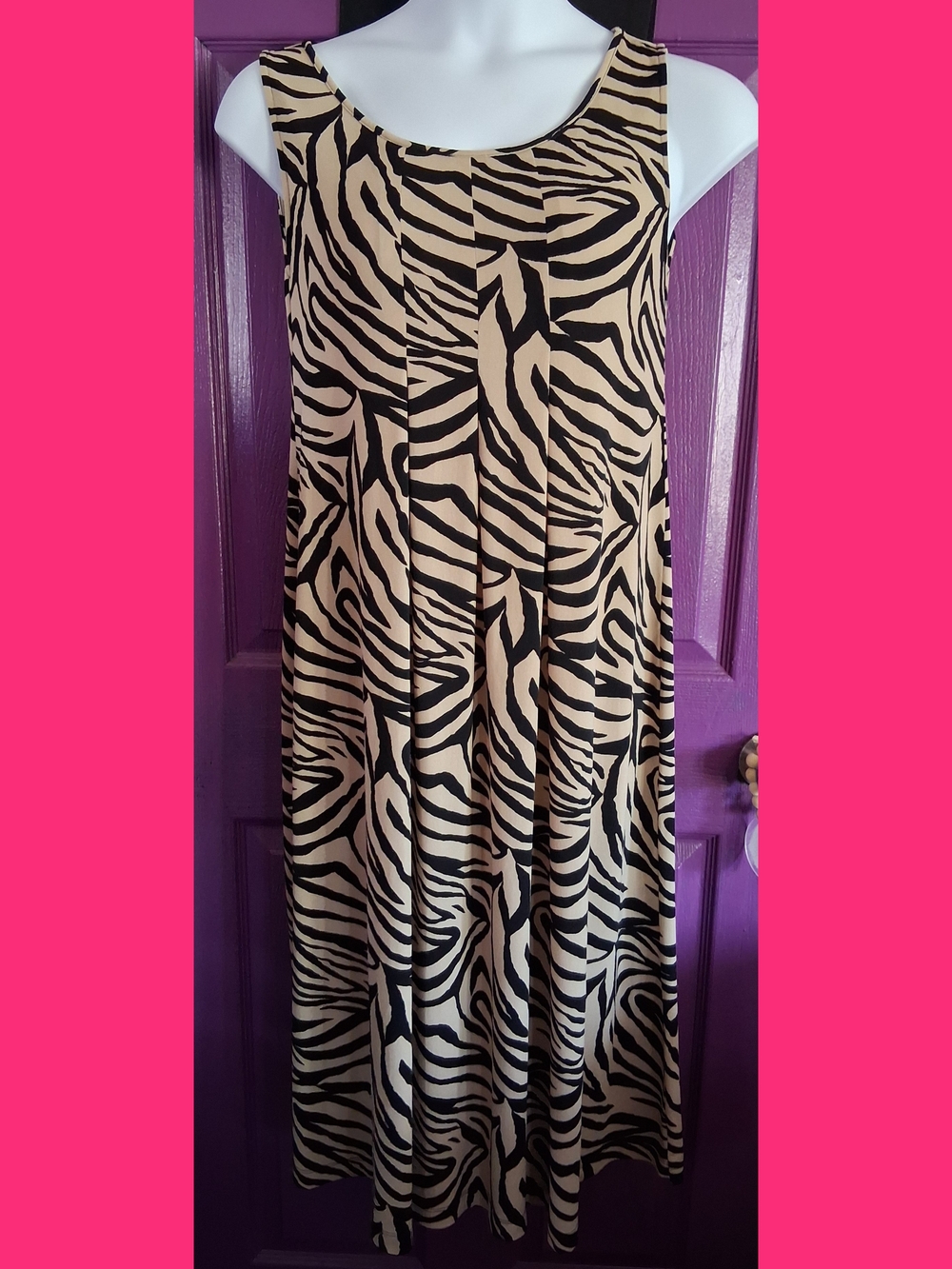White Stag Black and Tan Zebra Print Maxi Skirt